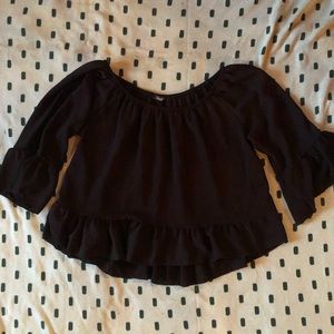 Off the shoulder black top